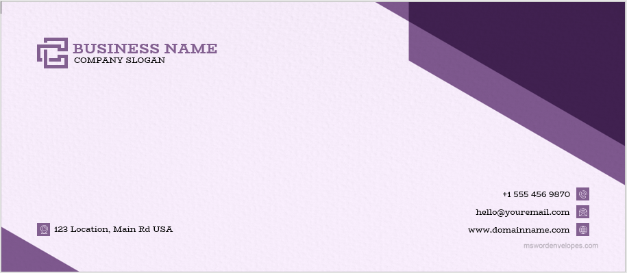 Envelope template for Word